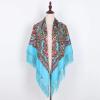 AUDME Oversized Women's Scarf Shawl Wrap Russian Babushka Traditional Retro Ukraine Style Printed tassels Square Scarfs51inx51in view 4