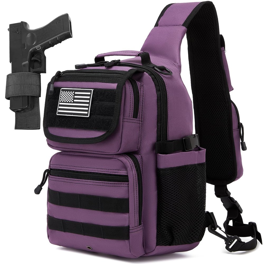 ATBP Tactical Crossbody Bag Holster Shoulder Backpack 6 Elastic Slots Water Bottle Holder Carrier Accessories Pouch 15L