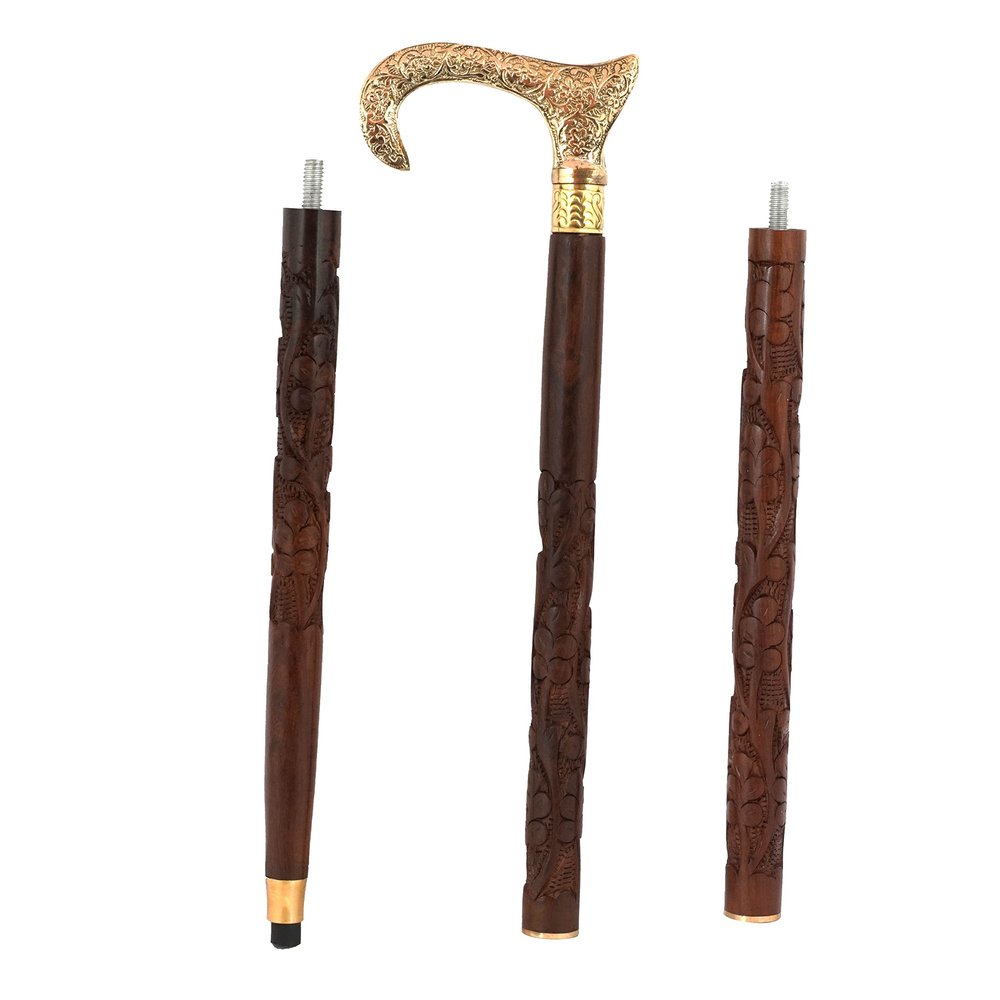 Walking Stick Folding | Rosewood and Brass Walking Stick | Cane Walking Stick Fantastic Quality Product for Gift and Care MOM & DAD