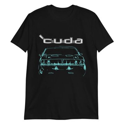 1971 Cuda Barracuda Muscle Car Miami Nights Retro Edition Classic Cars T-Shirt Black