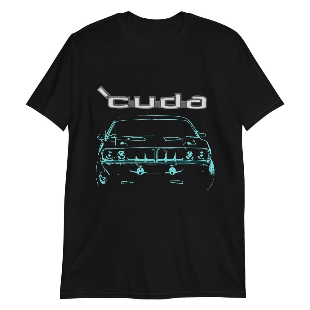 1971 Cuda Barracuda Muscle Car Miami Nights Retro Edition Classic Cars T-Shirt Black