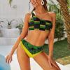 Adugen Origei Bikini Jamaica Flag Bathing Suit Women's Swimwear Bikini Swimming Costume Tummy Control Swimsuits L view 3