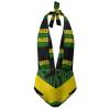 Adugen Origei Bikini Sets Jamaica Flag Women's Swimwear Cute Bathing Suit Ruched High Cut Swimsuit Summer S