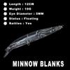 HUFFA 15PCS / Lot Unpainted Minnow Bass Rattles Saltwater Artificial Bait Jerkbait Transparent Fishing Lures Hard Body Blanks view 2