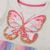 Girls Butterfly Print Dresses Pink Butterfly Sequins Gradient Dress Cute Summer Sundress 2 St Patricks (Pink, 5 Years) view 2