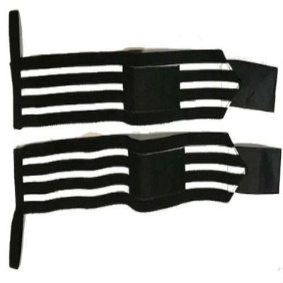 Wrist WRAP 16 INCHES - Weightlifting & Powerlifting Wrist Protection WRAP Heavy Strength ELASTTIC Black with Three White Lanes