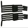 Wrist WRAP 16 INCHES - Weightlifting & Powerlifting Wrist Protection WRAP Heavy Strength ELASTTIC Black with Three White Lanes view 1