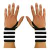 Wrist WRAP 16 INCHES - Weightlifting & Powerlifting Wrist Protection WRAP Heavy Strength ELASTTIC Black with Three White Lanes view 2