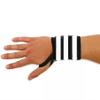 Wrist WRAP 16 INCHES - Weightlifting & Powerlifting Wrist Protection WRAP Heavy Strength ELASTTIC Black with Three White Lanes view 4