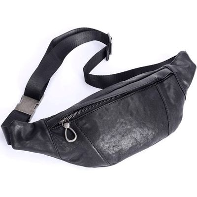 RMENST Fanny Packs for Women Men, Leather Waist Pack with Adjustable Strap, Waist Pack for Outdoors,Traveling,Running,Hiking,Cycling
