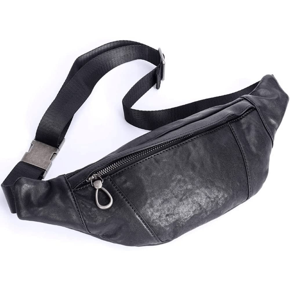 RMENST Fanny Packs for Women Men, Leather Waist Pack with Adjustable Strap, Waist Pack for Outdoors,Traveling,Running,Hiking,Cycling