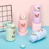 Kids Bear Insulated Bottle - Vacuum Insulated Hot Or Cold Teddy Bear Water Bottle, Drinking Spout With Straw, Cute Design Bear Water Bottle - Perfect For Staying Hydr) ated On The Go (Pink) view 3