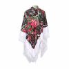 AUDME Women's Shawl Oversized Scarf Wrap Russian Babushka Traditional Retro Ukraine Printed tassels Square Scarfs61inx61in view 1