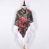 AUDME Women's Shawl Oversized Scarf Wrap Russian Babushka Traditional Retro Ukraine Printed tassels Square Scarfs61inx61in view 2