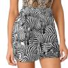 Zebra Pattern Women's Skort High Waisted A-line Short Skirt Double Layer Sport Golf Skirts Workwear S view 1