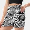 Zebra Pattern Women's Skort High Waisted A-line Short Skirt Double Layer Sport Golf Skirts Workwear S view 2