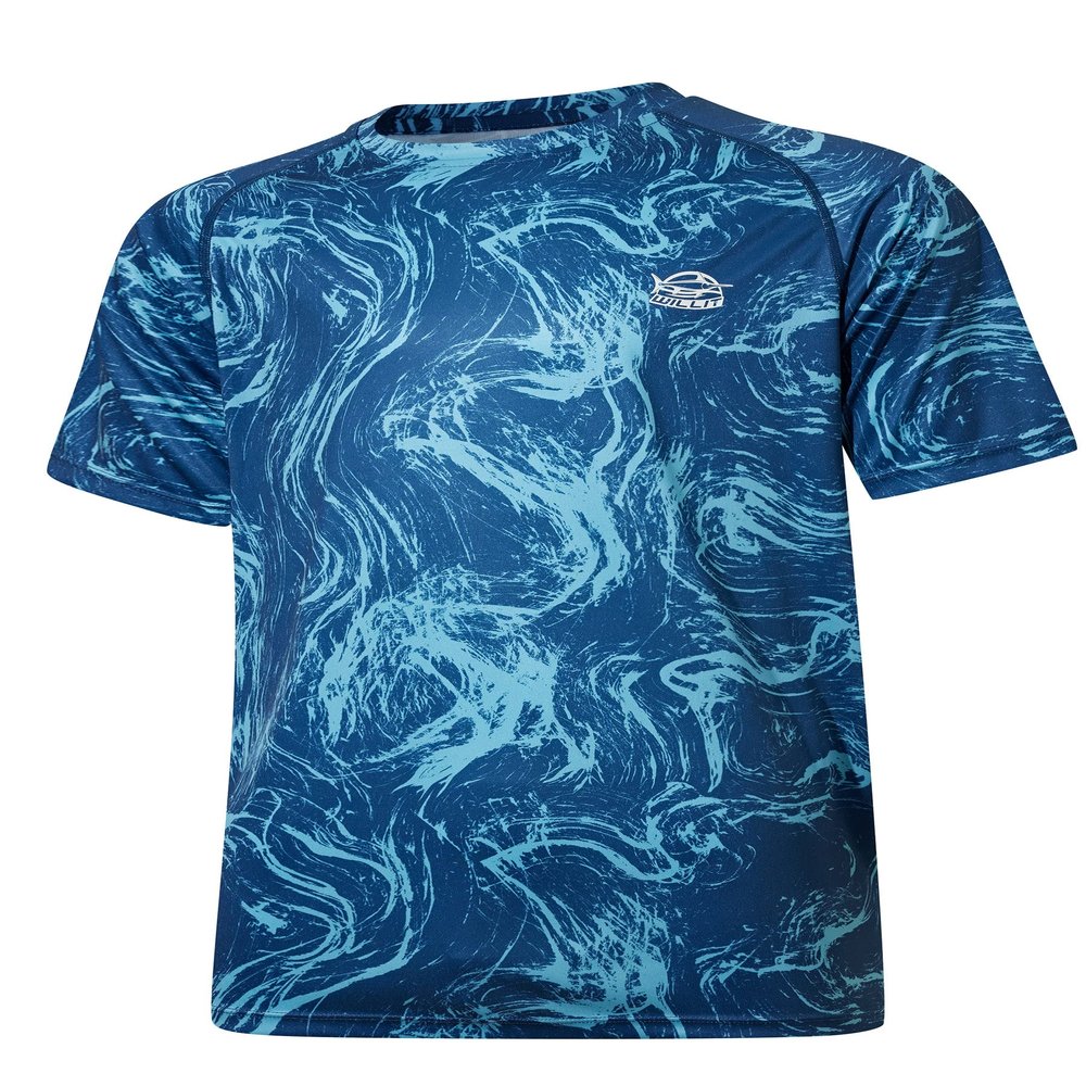 Willit Men's Rashguard Swim Shirt Short Sleeve UPF 50+ Sun Protection SPF Quick Dry Water Shirt Blue Wave XL