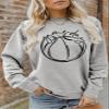 ARTECE Game Day Sweatshirt, Game Day Basketball Shirt, Sport Mama Sweater, Women Crewneck Pullover Tops Basketball Lover Gift Grey view 2