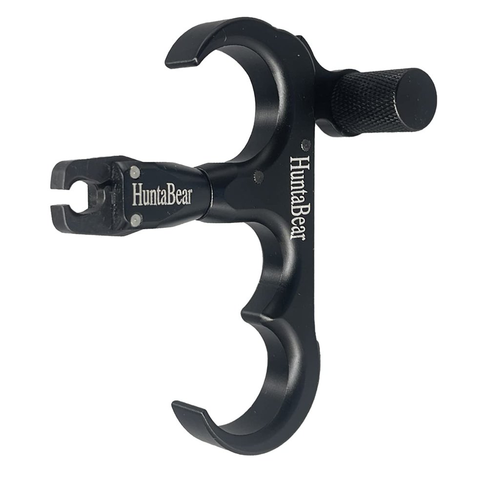 ZeoPeya Bow Release for Compound Bow, 3-Finger 360 Rotate Caliper Thumb Release Archery Accessories (Black)