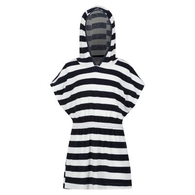Regatta Childrens/Kids Bernessa Striped Towelling Poncho (7-8 Years) (Navy)