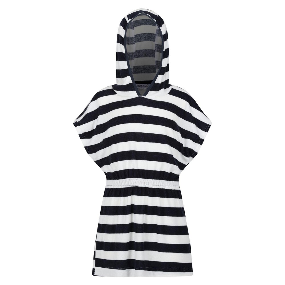 Regatta Childrens/Kids Bernessa Striped Towelling Poncho (7-8 Years) (Navy)