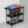 WIGING Home Gym Storage Rack, Iron Yoga Mat Storage Racks, Loadable Weight: 120kg, Easy to Assemble Personal Training Gadget Storage Rack with Wheels (Color : Blue) view 3