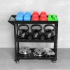 WIGING Home Gym Storage Rack, Iron Yoga Mat Storage Racks, Loadable Weight: 120kg, Easy to Assemble Personal Training Gadget Storage Rack with Wheels (Color : Blue) view 4