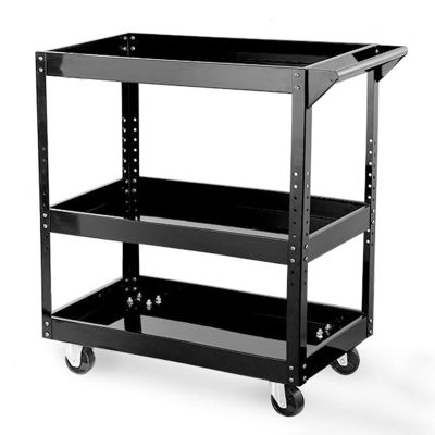 WIGING Home Gym Storage Rack, Yoga Supplies Storage Rack with Wheels, Loadable Weight: 200kg, Iron Sports Equipment Storage Organizer Shelf (Color : Black)