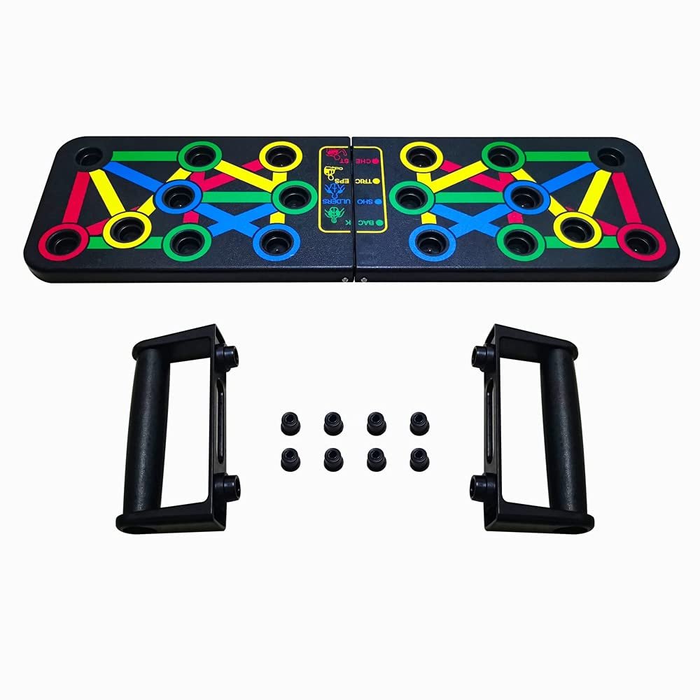 Upgraded Push Up Board:,Portable Home Gym, Strength Training Equipment, Push Up Handles for Perfect Pushups, Home Fitness for Men and Women14 in 1 Push-Up Rack Board Training Sport Workout Fitness Gy