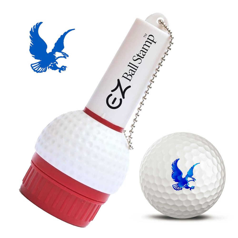 EZ BALL STAMP Golf Ball Stamp/Stamper - Ultra Quick Drying, Smear Free Ink Marker to Personalize Your Ball (Blue Eagle)
