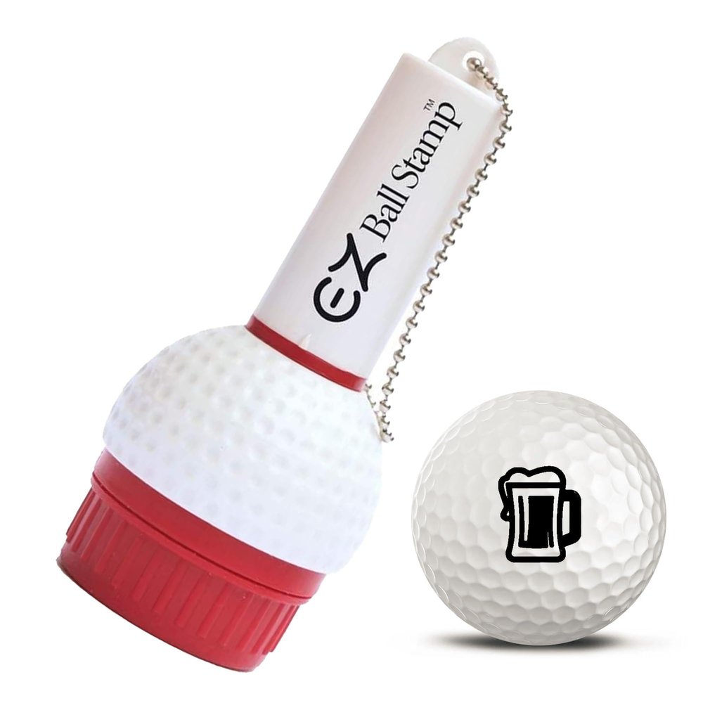 EZ BALL STAMP Golf Ball Stamp/Stamper - Ultra Quick Drying, Smear Free Ink Marker to Personalize Your Ball (Black Beer Mug)