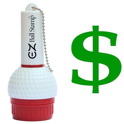 EZ BALL STAMP Golf Ball Stamp/Stamper - Ultra Quick Drying, Smear Free Ink Marker to Personalize Your Ball (Green Dollar)