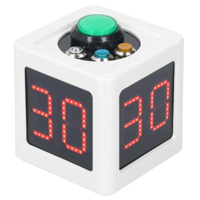 Cube Timer ABS 3 Buttons 1.4in 4 Sided Digital Countdown Stopwatch for Private Poker Chess Casinos Timer (White)