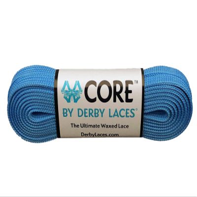 Derby Laces CORE Narrow 6mm Waxed Lace for Figure Skates, Roller Skates, Boots, and Regular Shoes (Aqua Spray Teal, 134 Inch / 340 cm)