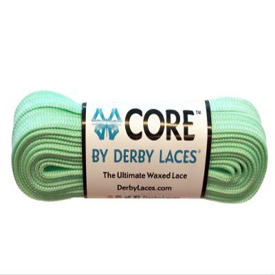 Derby Laces CORE Narrow 6mm Waxed Lace for Figure Skates, Roller Skates, Boots, and Regular Shoes (Honeydew, 134 Inch / 340 cm)