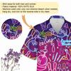 V-DECORPARKS Bowling Strike! Hawaiian Shirts for Men - Neon Bowling Mens Hawaiian Button Down Short Sleeve Shirts Set 16 Size 2XL view 3