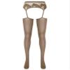 FEESHOW Womens Glossy Suspender Pantyhose Stockings Tights Stretchy High Stockings for Dress up Coffee A One Size view 2