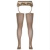 FEESHOW Womens Glossy Suspender Pantyhose Stockings Tights Stretchy High Stockings for Dress up Coffee A One Size view 3