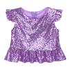 ACSUSS Kids Girls Shiny Metallic Camis Top Gymnastics Ballet Dance Camisole Leotard Tank Tops Vest Dancewear Ruffled Lavender 12 Years view 3