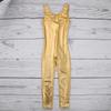 Alvivi Kids Girls Sleeveless Dance Leotard Jumpsuit Full Length Bodysuit Metallic Gymnastics Costumes Gold 10-12 Years view 4