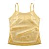 ACSUSS Kids Girls Shiny Metallic Camis Top Gymnastics Ballet Dance Camisole Leotard Tank Tops Vest Dancewear Gold 5-6 Years view 3