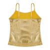 ACSUSS Kids Girls Shiny Metallic Camis Top Gymnastics Ballet Dance Camisole Leotard Tank Tops Vest Dancewear Gold 5-6 Years view 4