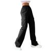 Parachute Cargo Pants Women's Baggy Streetwear Y2K Pants Denim Cargo Jeans Relaxed Fit Wide Leg Pants for Teen Girls view 4