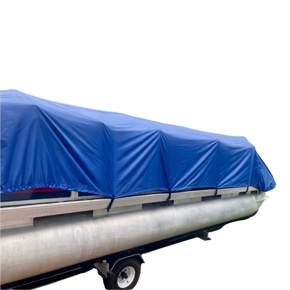 PONTOON BOAT SOLUTIONS, 22'-26' Ultimate Pontoon Boat Canvas Solution with 6" Rise with 18 Gator Bites