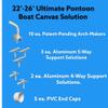 PONTOON BOAT SOLUTIONS, 22'-26' Ultimate Pontoon Boat Canvas Solution with 6" Rise with 18 Gator Bites view 2