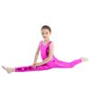 Alvivi Kids Girls Sleeveless Dance Leotard Jumpsuit Full Length Bodysuit Metallic Gymnastics Costumes Rose 3-4 Years view 2