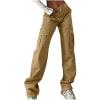 Parachute Cargo Pants Women's Baggy Streetwear Y2K Pants Denim Cargo Jeans Relaxed Fit Wide Leg Pants for Teen Girls view 1