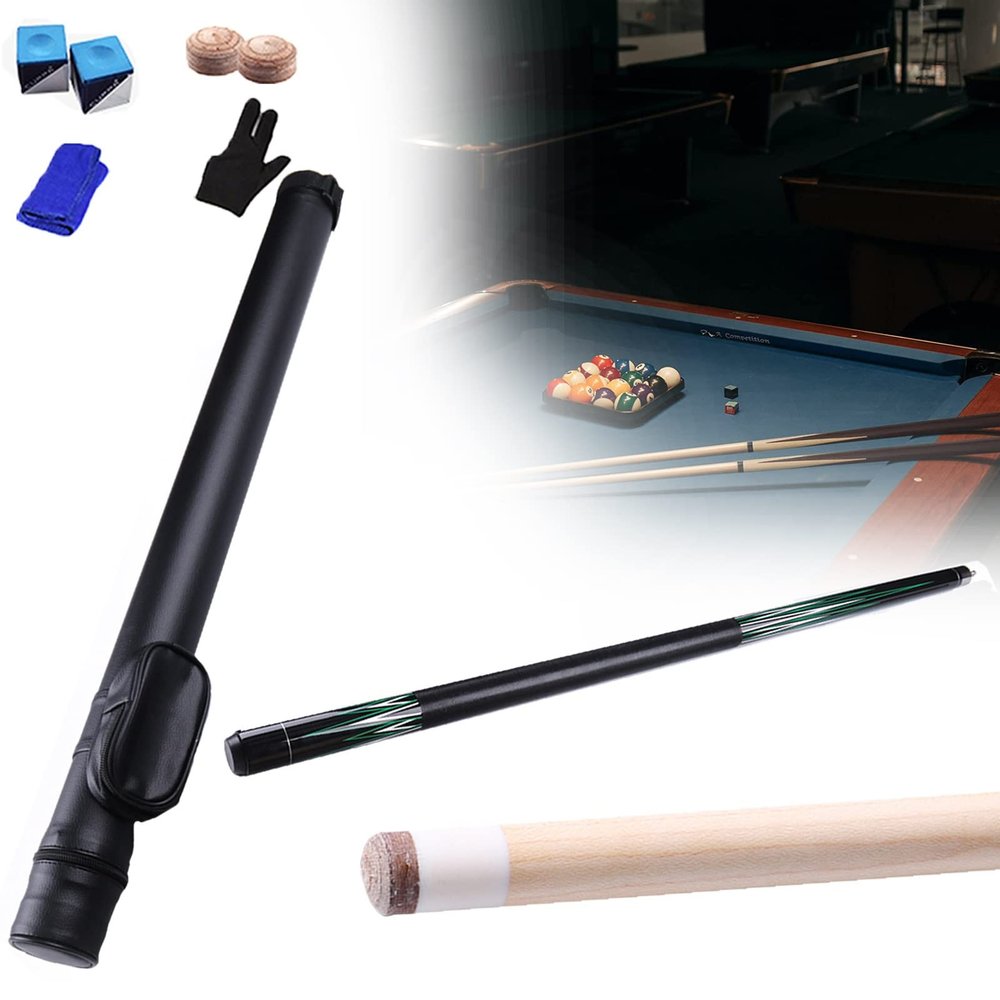 RIFWOVE Billiard Pool Sticks for Men Professional, 1/2 Split, 12mm Head, Snooker cue, Canadian Hard Rock Maple, Black and White, Durable Cue Stick for Professional or Amateur Billiard Players