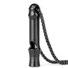TISUR Titanium Emergency Whistle,EDC Safety Whistles Necklace Loud up to 120db,Survival Whistles for Survival,Hiking,Camping,Pets Training (Black(1-Pack)) view 1