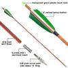 SHARROW 30 Inch Archery Carbon Arrows Bamboo Pattern Shaft 500 Spine Practice Hunting Arrows with Natural Feather Fletching for Archery Hunting Target Shooting 6/12pcs (12 x Green Arrows) view 4